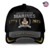Custom USMC 250th Anniversary Bulldog Printed Hat - Personalized Rank & Name #000223