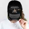 Custom USMC 250th Anniversary Bulldog Printed Hat - Personalized Rank & Name #000223