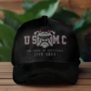 Custom USMC 250th Anniversary Devil Dog Design Printed Hat - Personalized Rank & Name #000228