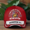 Custom USMC 250th Anniversary Printed Hat - Personalized Rank & Name #000222