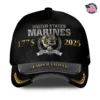 Custom USMC 250th Anniversary Unchained Bulldog Printed Hat - Personalized Rank & Name #000224