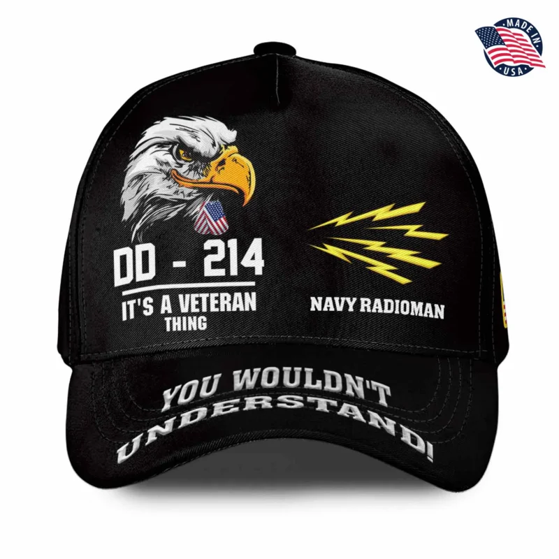 Customized DD-214 U.S. Navy Rating Veteran Hat - Personalized Rating, Rank & Name #000202