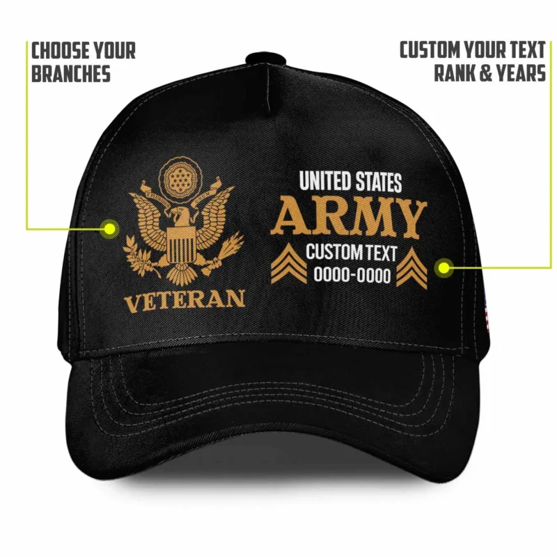 Alternative view of Customized Modern US Veteran Hat #000199