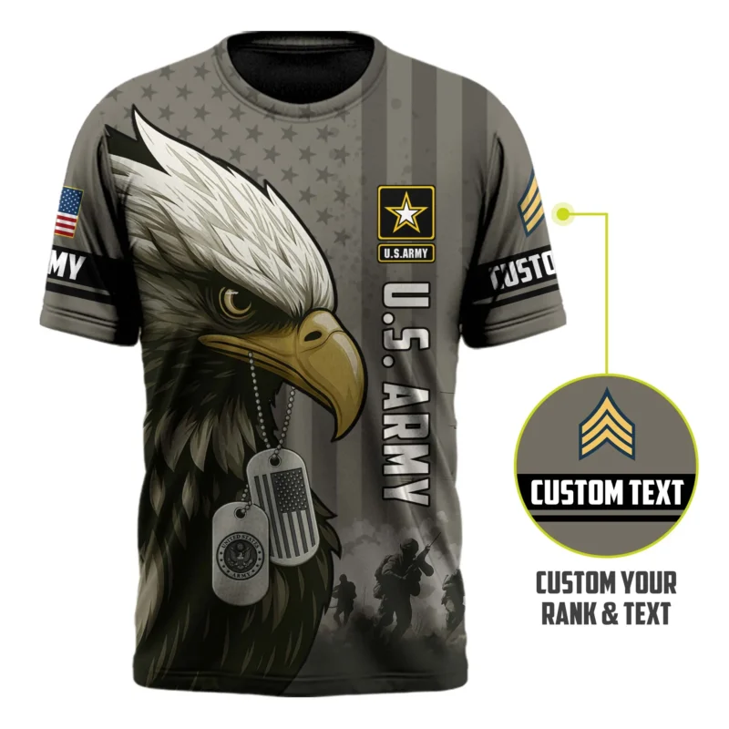 Customized U.S. Army Veteran Eagle Dog Tags Personalized Shirt #000275