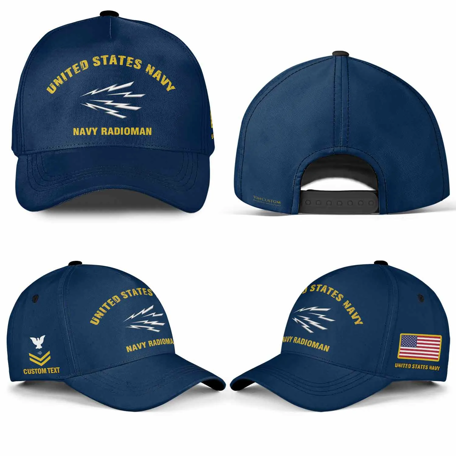 Customized U.S. Navy Rating Veteran Hat - Personalized Rating, Rank, Name & Years #000178