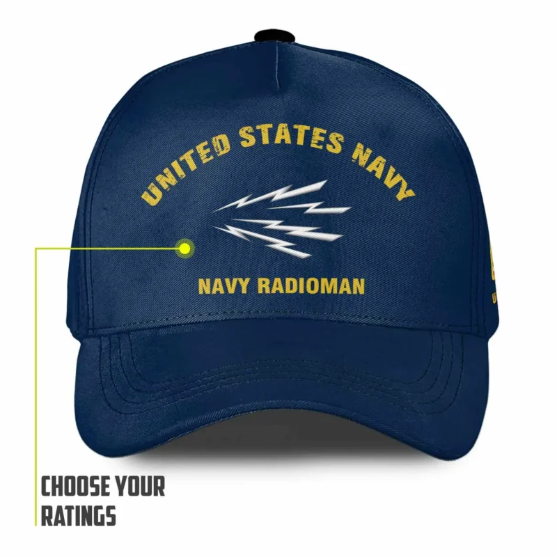 Customized U.S. Navy Rating Veteran Hat - Personalized Rating, Rank, Name & Years #000178