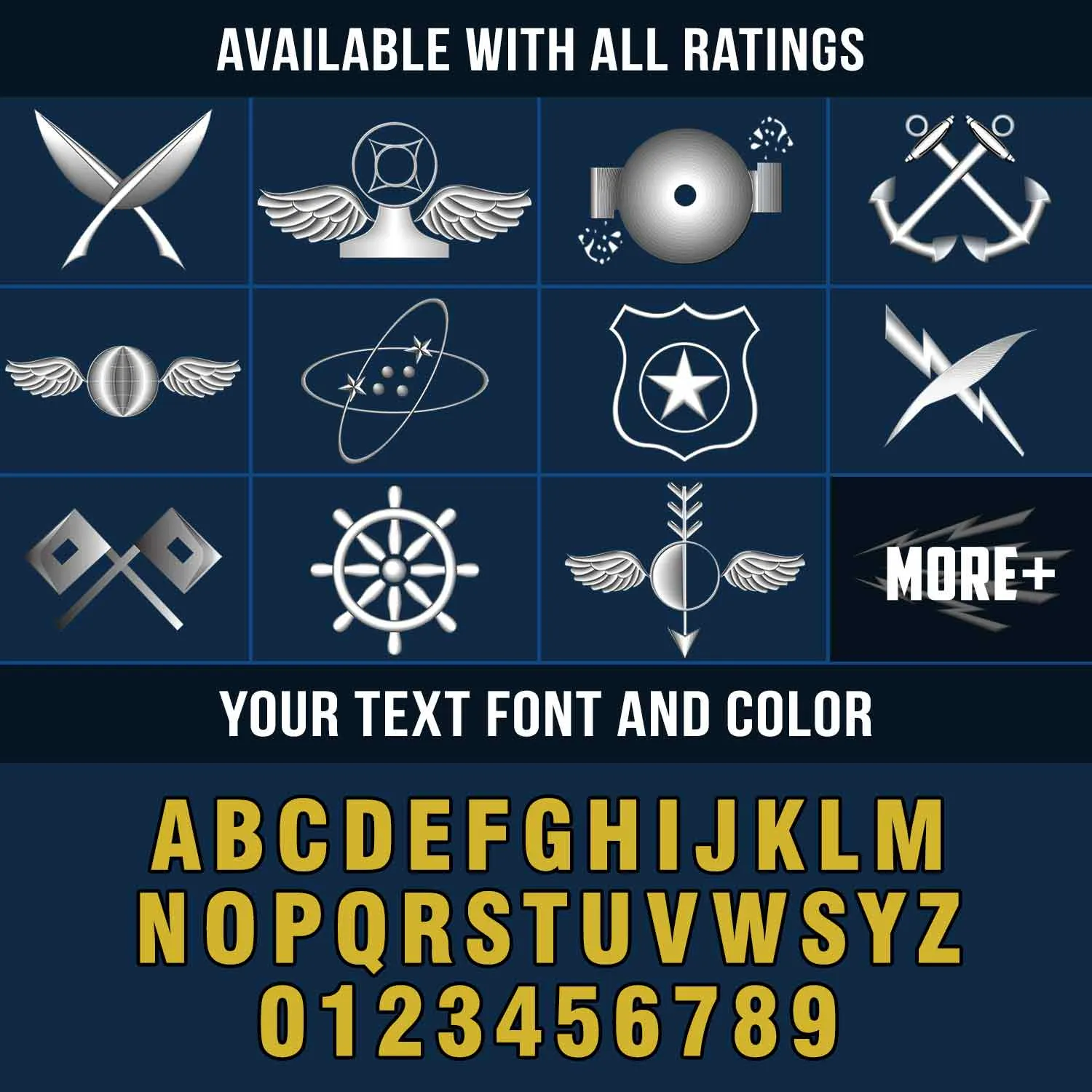 Customized U.S. Navy Rating Veteran Hat - Personalized Rating, Rank, Name & Years #000178