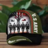 Personalized Military Brotherhood Printed Cap - Custom Rank & Name - Proudly Served Veteran Hat #000183