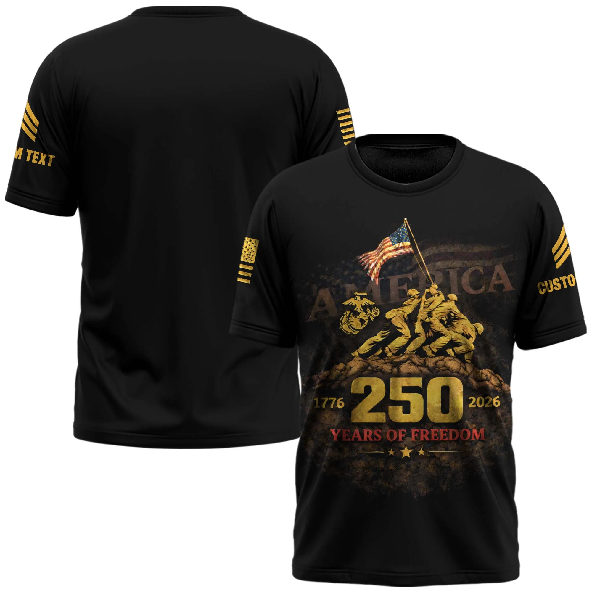 U.S. Marines Veteran Iwo Jima 250 Years Of Freedom Personalized Shirt #000270