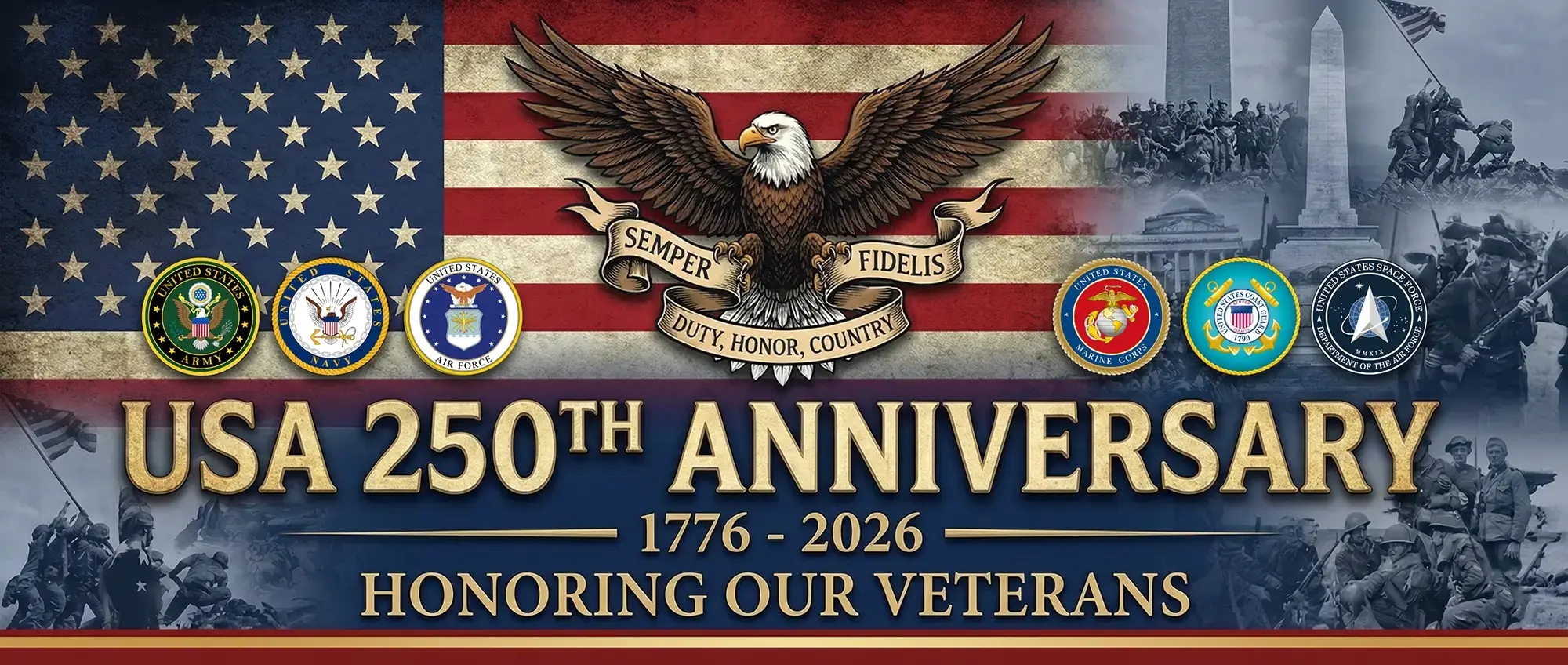 USA 250th Anniversary Banner