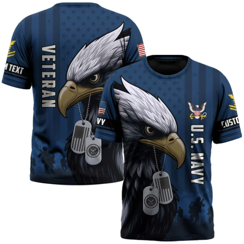 U.S. Navy Veteran Eagle Dog Tags Personalized Shirt #000276