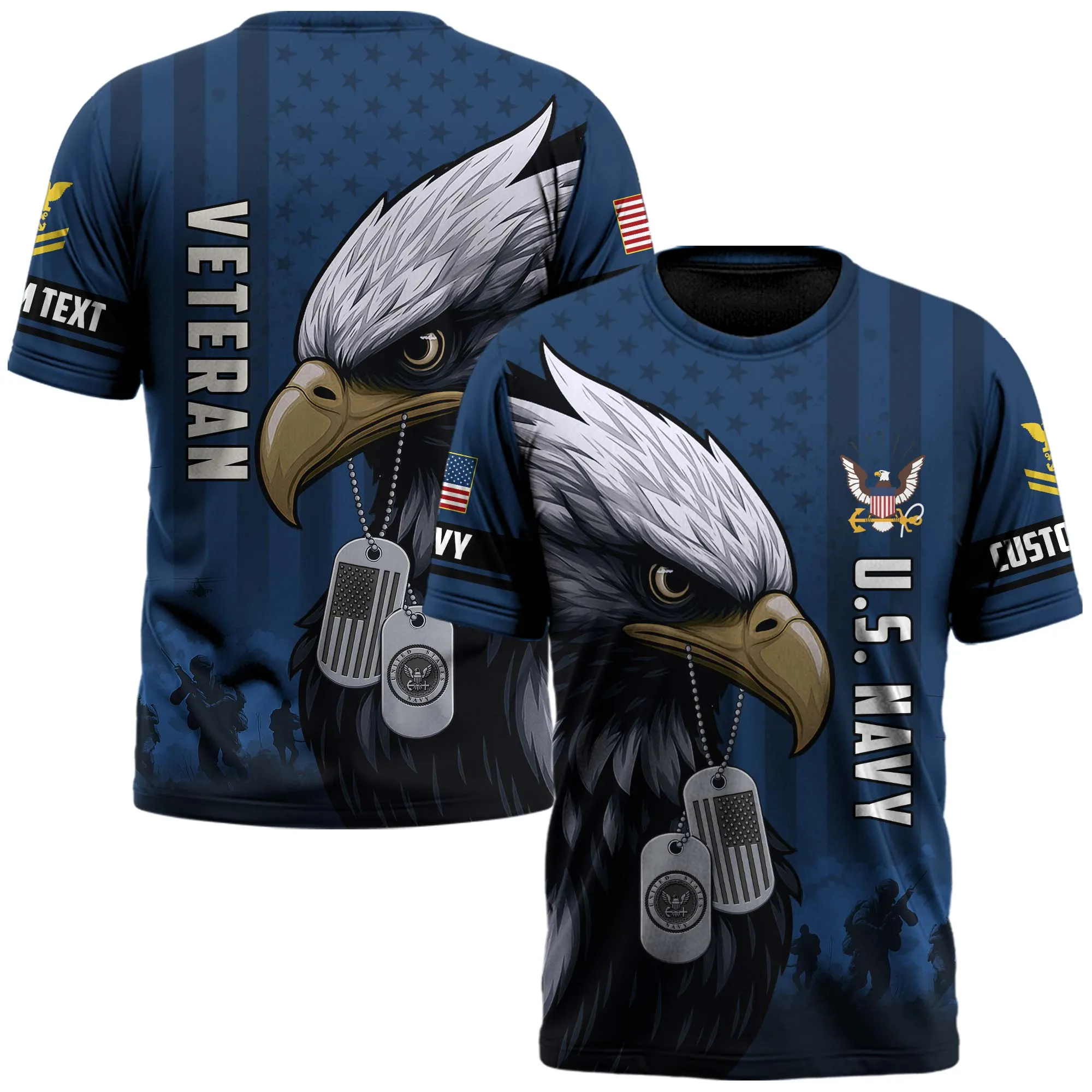 U.S. Navy Veteran Eagle Dog Tags Personalized Shirt #000276
